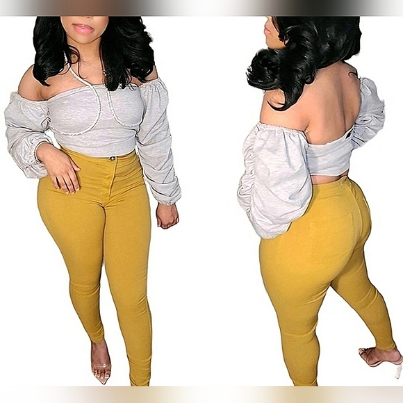 ☆JC & JQ Mustard Yellow High Waist Skinny Jeans☆ - Picture 1 of 1